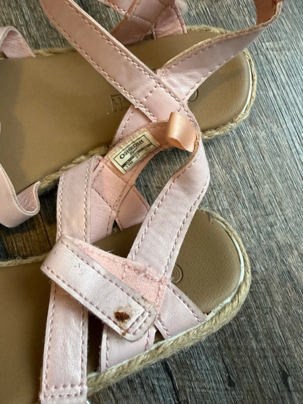🌸 $10 SALE 🌸 Oshkosh Girls' Pink Strappy Espadrille Sandals size 13c